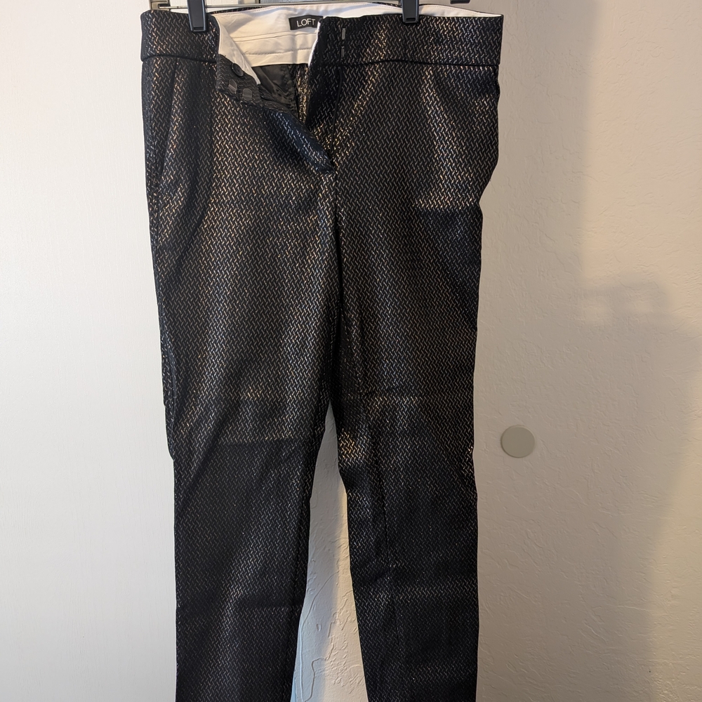 LOFT Black Textured Pants